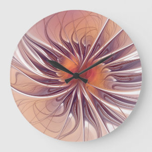 Reloj Redondo Grande Soft and tenderness fractal fantasy flowers