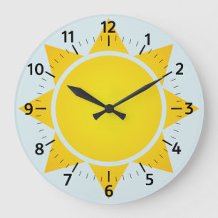 Reloj Redondo Grande Sol amarillo