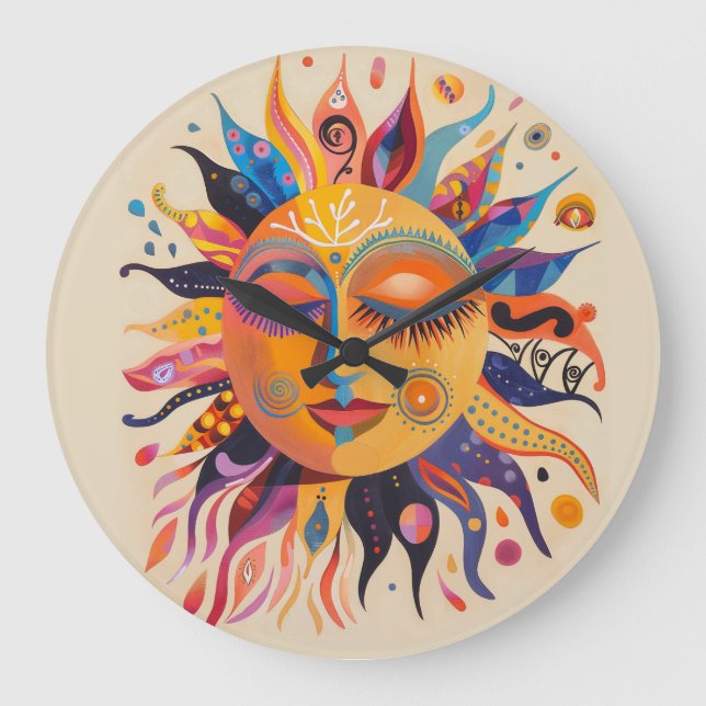 Reloj Redondo Grande Sol Celeste caprichoso (Anverso)