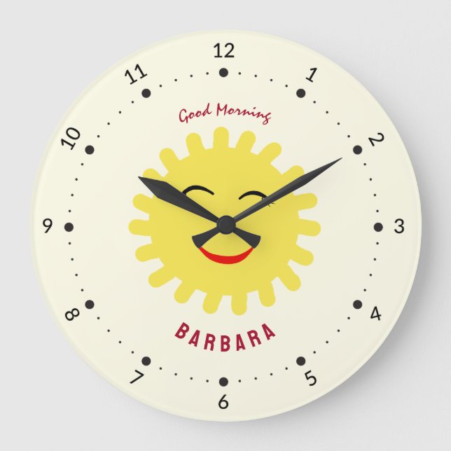 Reloj Redondo Grande Sol sonriente (Anverso)