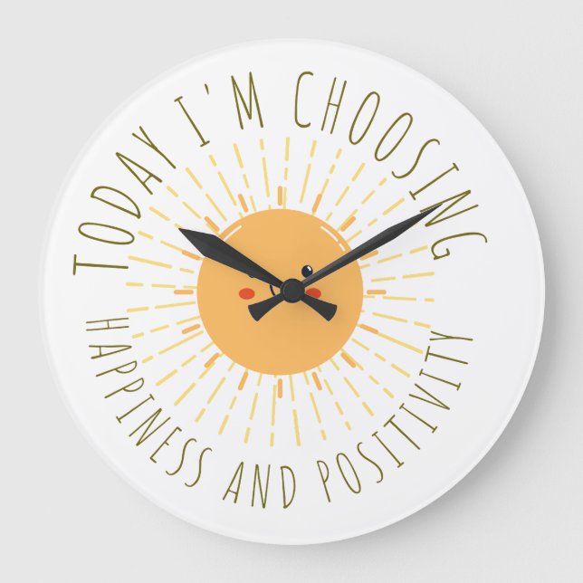 Reloj Redondo Grande Sol sonriente lindo (Anverso)