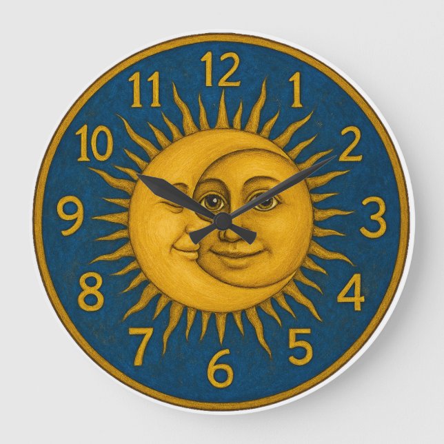 Reloj Redondo Grande Sol y Luna (Anverso)