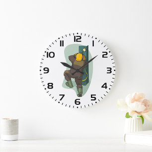 Reloj Redondo Grande Soldador Industrial Soldando Placa de Metal