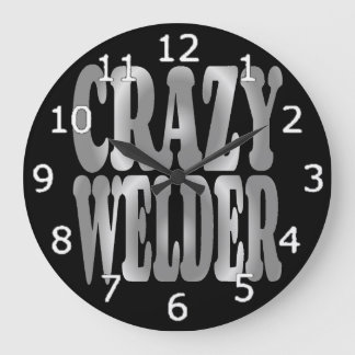 Reloj Redondo Grande Soldador loco en plata