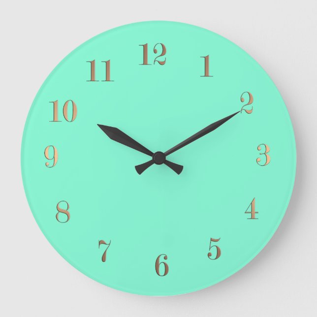 Reloj Redondo Grande Sólido, menta, verde (Anverso)