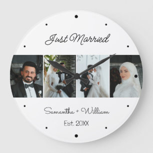 Reloj Redondo Grande Solo casados con nombres y fotos personalizados
