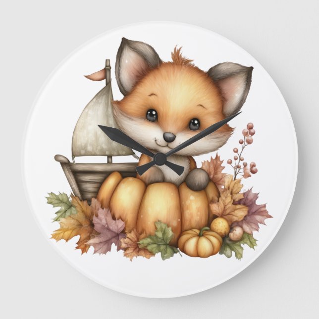 Reloj Redondo Grande Sólo dando vueltas, calabazas (Anverso)