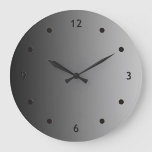 Reloj Redondo Grande SÓLO gradientes COLOR - gris negro + punto de la c
