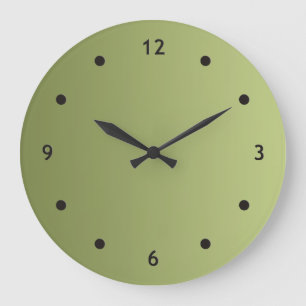 Reloj Redondo Grande SÓLO gradientes COLOR -verde oliva + punto de la c