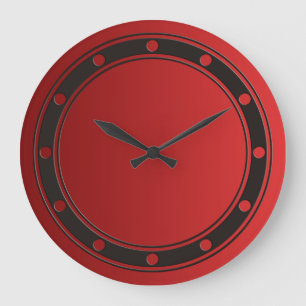 Reloj Redondo Grande SÓLO los gradientes COLOR disparan rojo - anillos 