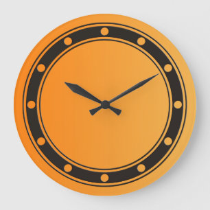 Reloj Redondo Grande SÓLO naranja de gradientes de COLOR - anillos y pu