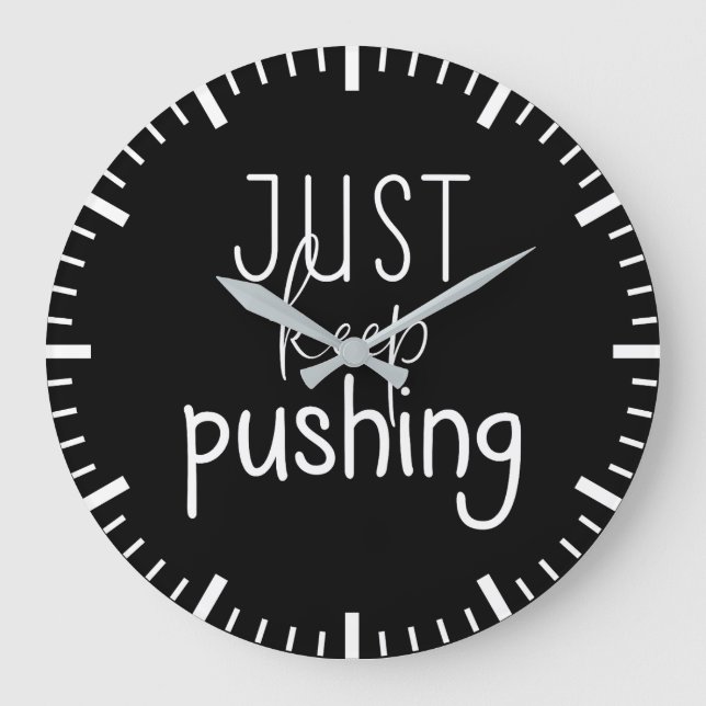 Reloj Redondo Grande Sólo Sigue Presionando, Gimnasio, Hustle, Motivaci (Anverso)