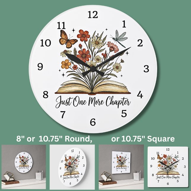 Reloj Redondo Grande Solo un capítulo más, libro, flores mariposa, (Subido por el creador)