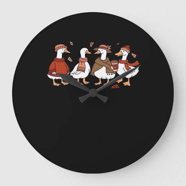 Reloj Redondo Grande Sólo una camiseta sobredimensionada de ganso otoño (Anverso)