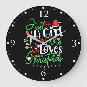 Reloj Redondo Grande Sólo Una Chica Que Ama La Navidad