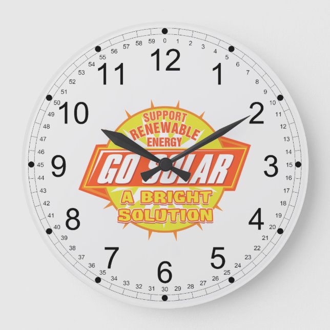 Reloj Redondo Grande Solución de energía solar (Anverso)