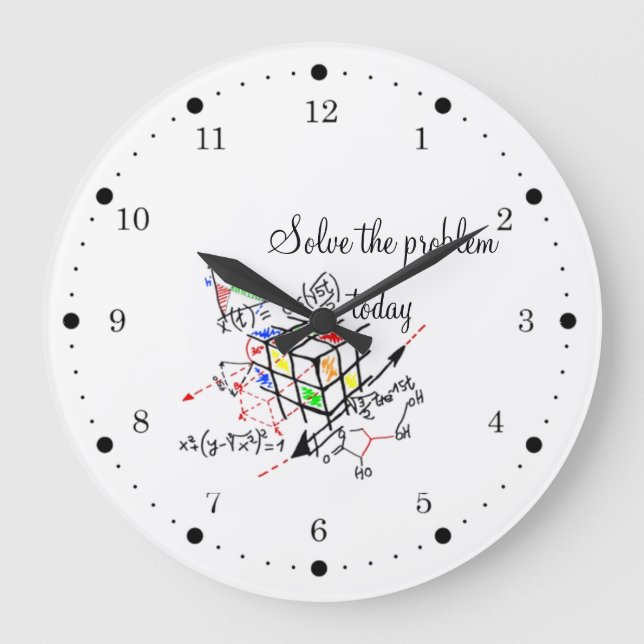 Reloj Redondo Grande Solucionar el problema hoy (Anverso)