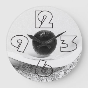 Reloj Redondo Grande Sombras grises de manzana