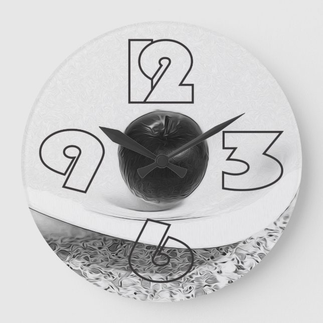 Reloj Redondo Grande Sombras grises de manzana (Anverso)