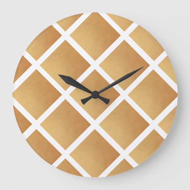 Reloj Redondo Grande Sombras tejidas de marrón (Anverso)