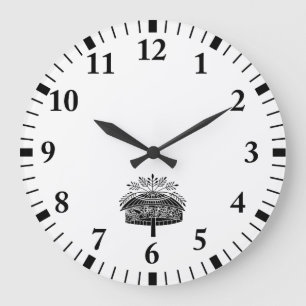 Reloj Redondo Grande Sombrero de flores