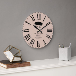 Reloj Redondo Grande Sombrero doctoral de graduación de doctorado perso