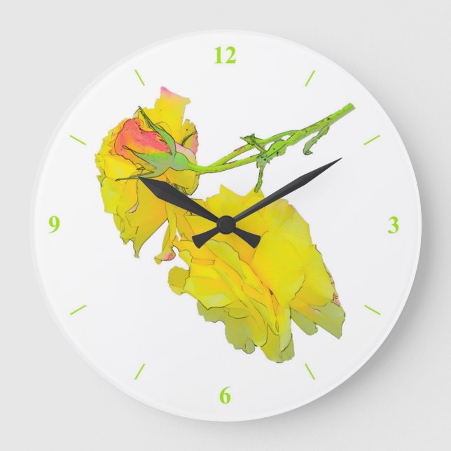 Reloj Redondo Grande Some cut Roses (Anverso)
