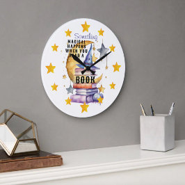 Reloj Redondo Grande Something Magical Happens When You Read