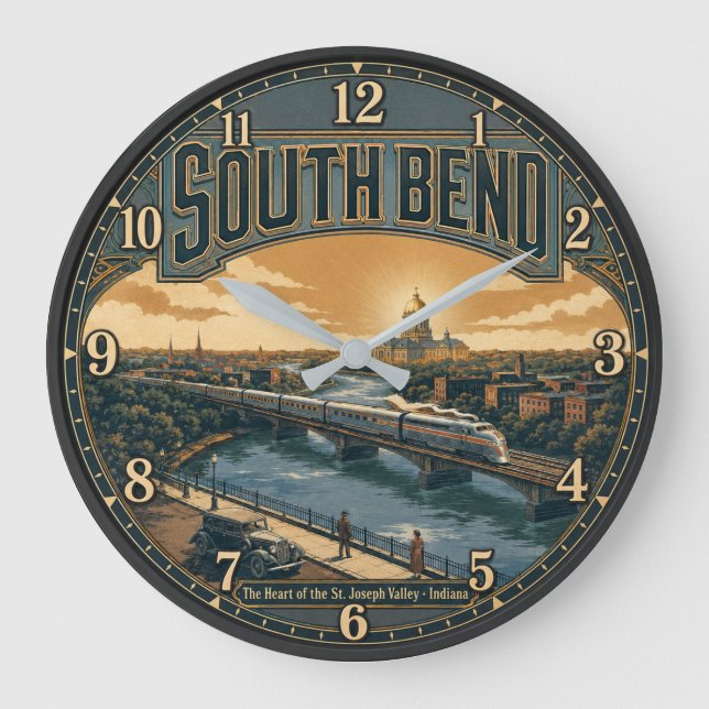 Reloj Redondo Grande South Bend Indiana  (Anverso)