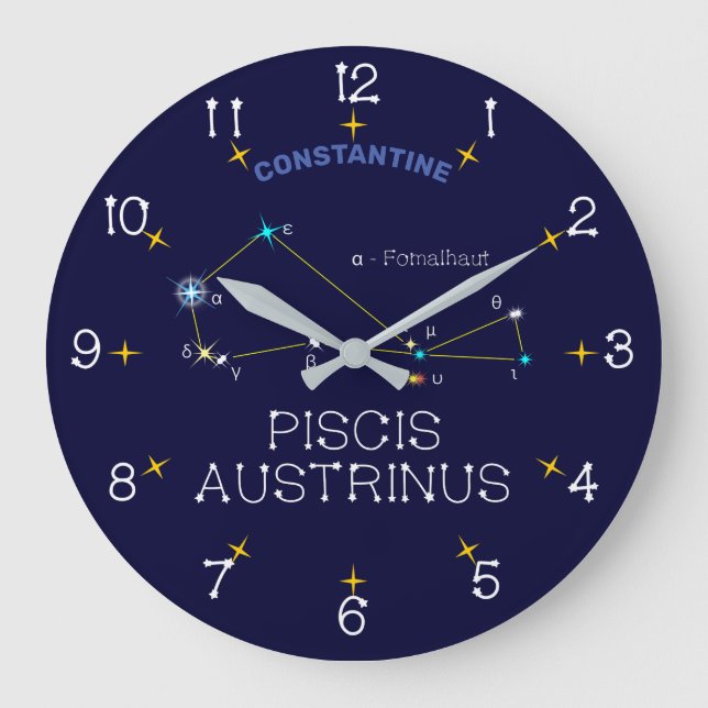 Reloj Redondo Grande Southern Hemisphere Constellation Piscis Austrinus (Anverso)