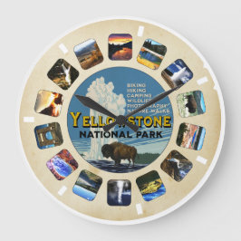 Reloj Redondo Grande Souvenir del parque nacional Yellowstone retro