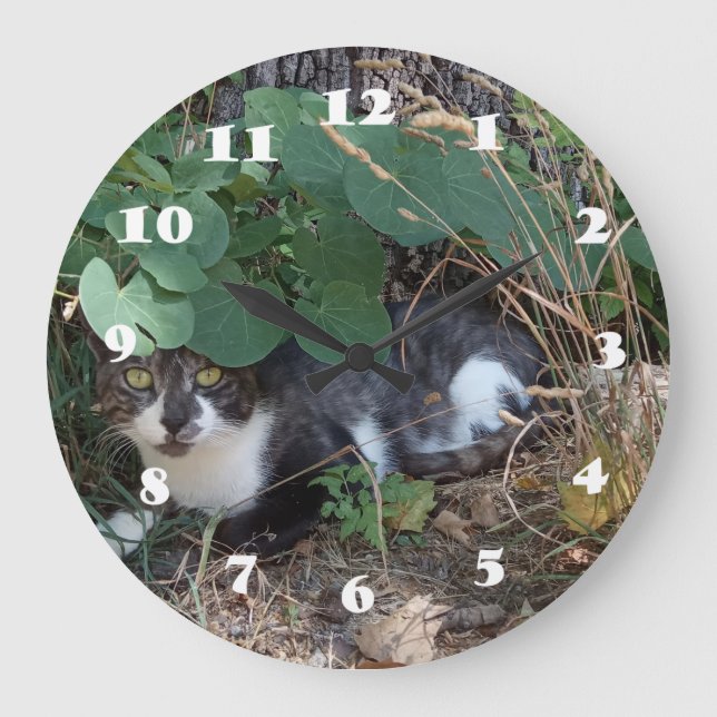 Reloj Redondo Grande Soy el gato invisible (Anverso)