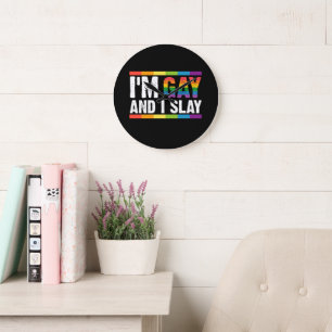 Reloj Redondo Grande Soy gay y arraso Orgullo gay LGBTQ