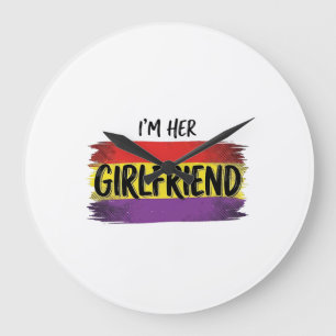 Reloj Redondo Grande Soy su camiseta vectorial del orgullo arcoíris de