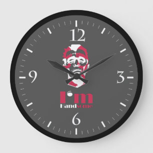 Reloj Redondo Grande Soy un rostro abstracto guapo