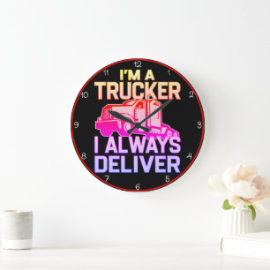 RELOJ REDONDO GRANDE SOY UN TRUCKER QUE SIEMPRE ENTREGO