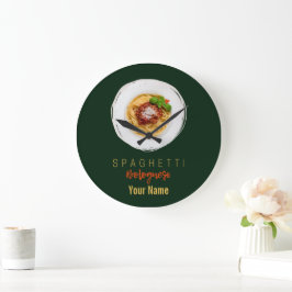 Reloj Redondo Grande Spaghetti bolognese pasta noodle gourmet chef