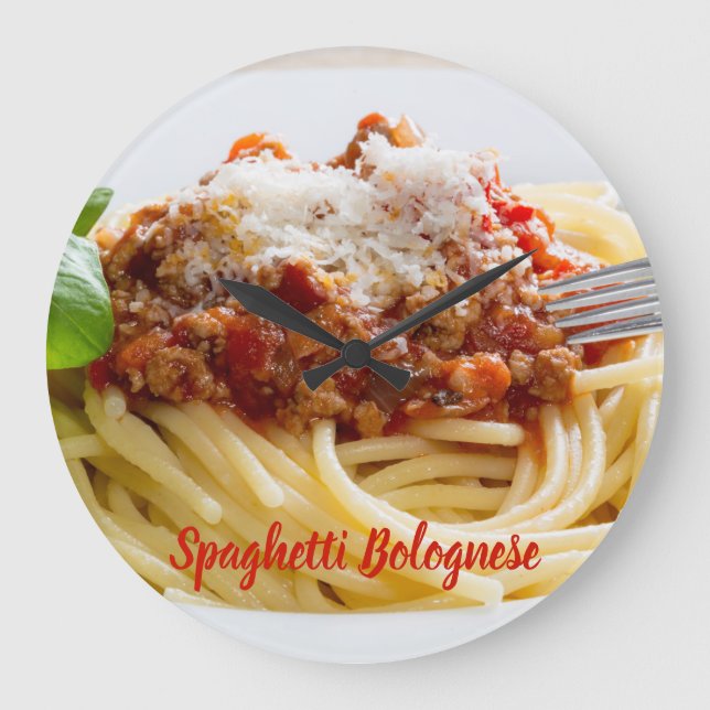 Reloj Redondo Grande Spaghetti Bolognese Sauce Pasta with Parmesan (Anverso)
