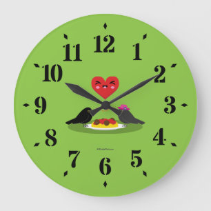 Reloj Redondo Grande Spaghetti Meatball Romantic Date