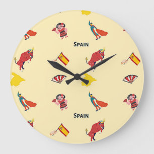 Reloj Redondo Grande Spain pattern on cream
