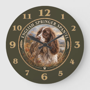 Reloj Redondo Grande Spaniel de Springer Inglés