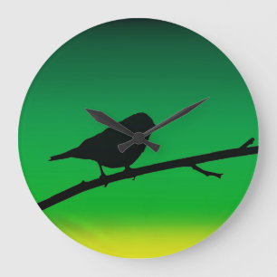 Reloj Redondo Grande Sparrow Silhouette On Limonene