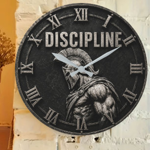 Reloj Redondo Grande Spartan Discipline Stoic Warrior Ancient Greek