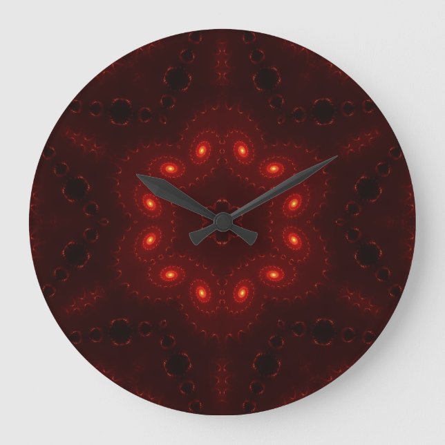 Reloj Redondo Grande Spicy Dark Red Burgundy Gothic Lace No Numbers (Anverso)