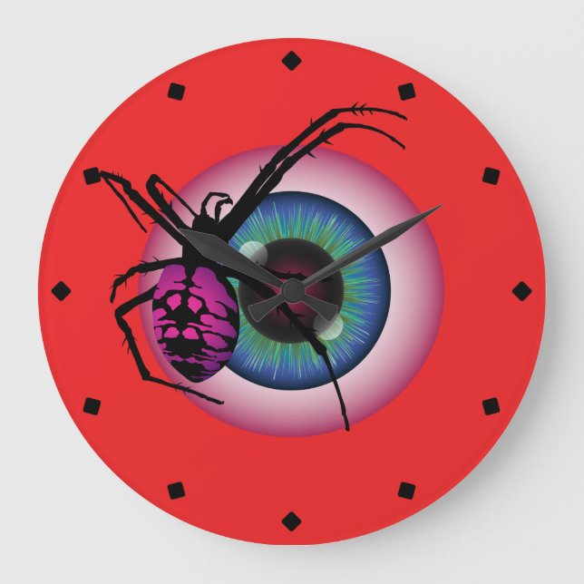 Reloj Redondo Grande Spider and Blooshot Eyeball (Anverso)
