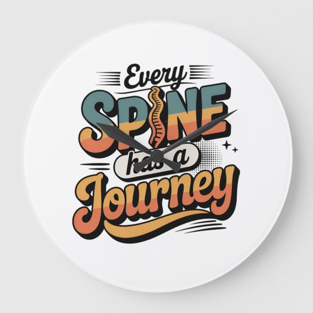Reloj Redondo Grande Spine Care Journey and Body Alignment (Anverso)