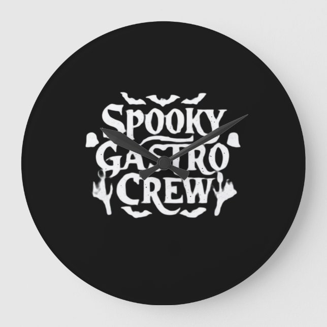Reloj Redondo Grande Spooky Gastro Crew Gastro Nurse Halloween Classic (Anverso)