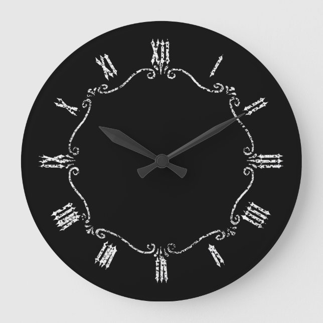 Reloj Redondo Grande Spooky Gothic Border (Anverso)
