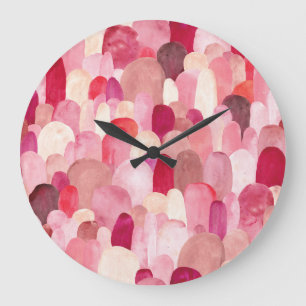 Reloj Redondo Grande Spot Medley: Sueño Textil Rosa-Rojo.