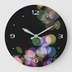 Reloj Redondo Grande Spots and Dots on Black>  Cloc